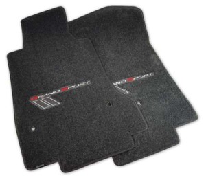 Grand Sport Floor Mats Ebony W/Red-Silver On Ebony 10-13