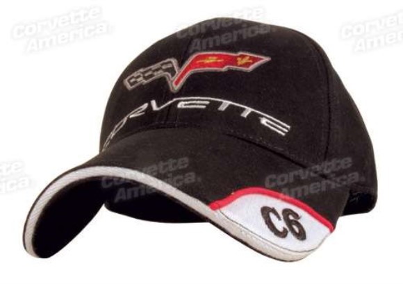 Cap. Black w/C6 Emblem & Script 