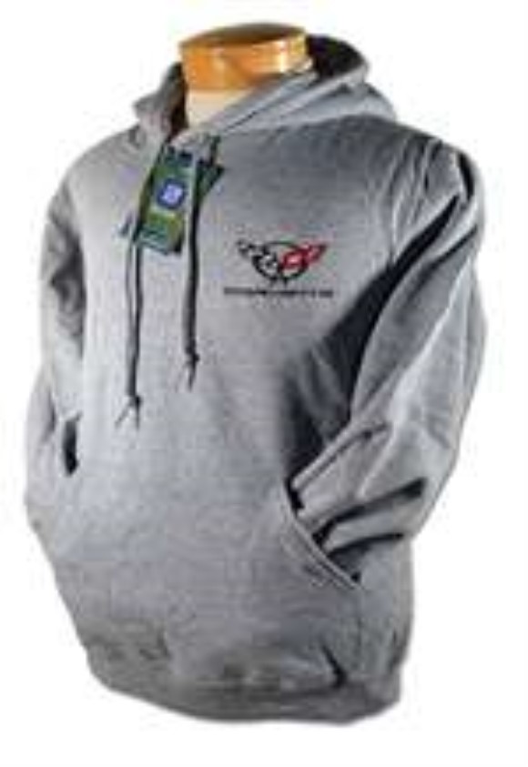 Hoodie Sweatshirt with C5 Logo - Gray Medium 