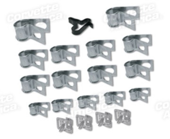 Brake & Gas Line Clamp Set. 19 Piece 63-65