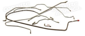 Brake Line Set. W/O Power Brake 1/4 Inch 66