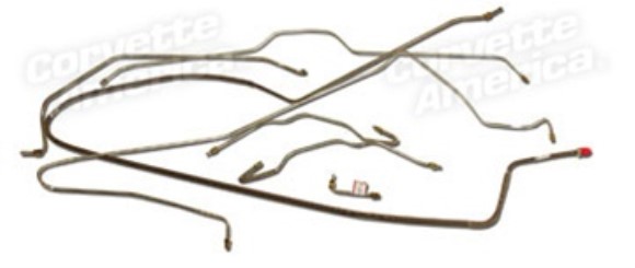 Brake Line Set. W/O Power Brake 1/4 Inch 66