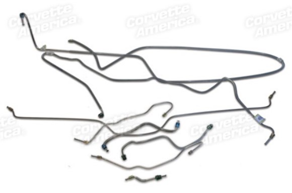 Brake Line Set. Stainless Steel W/Power Brake 70-73