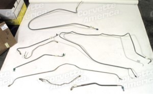 Brake Line Set. Stainless Steel W/Power Brake 74