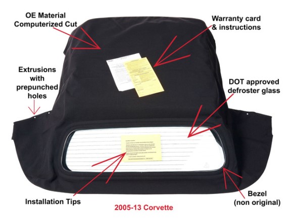 Convertible Top. Black Original Stafast 05-13