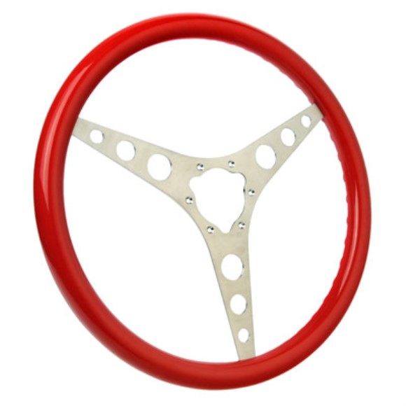 Steering Wheel. Red 3 Spoke 15- 56-62