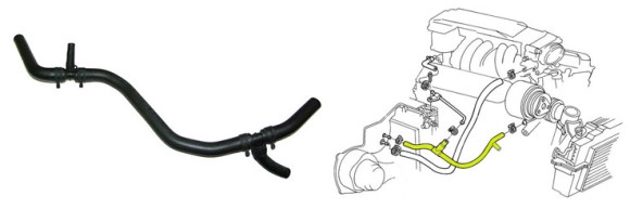 Heater Hose - Heater Core Coolant Outlet to Water Pump 88-89