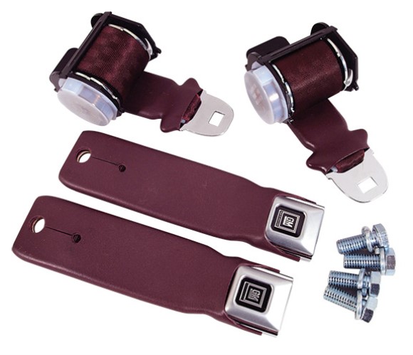 Seat Belts. Retractable Lap - Maroon 72-77