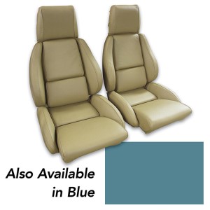 Mounted Leather Seat Covers. Blue Standard 86-88