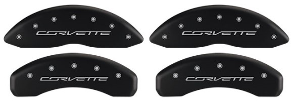 Caliper Covers Matte Black W/Corvette Script 14-18