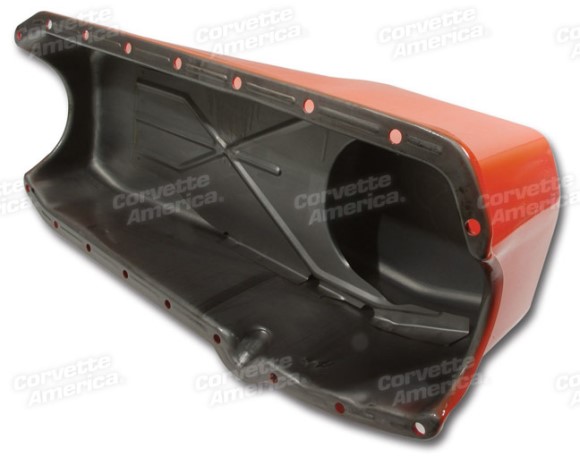 Oil Pan - 4 Quart Small Block Painted Orange Correct 63-79