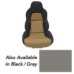Mounted Leather Seat Covers. Black / Gray 2-Tone Standard 94-96