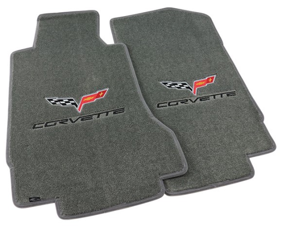 Gray Floor Mats with C6 Logo & Corvette Script 07E 05-07