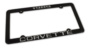 License Plate Frame. Corvette Black 89