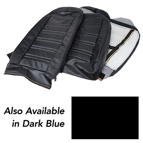 Driver Leather Seat Covers. Black 100%-Leather 72-74