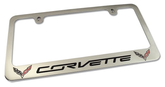 License Frame - Chrome with C7 Logo 14-18