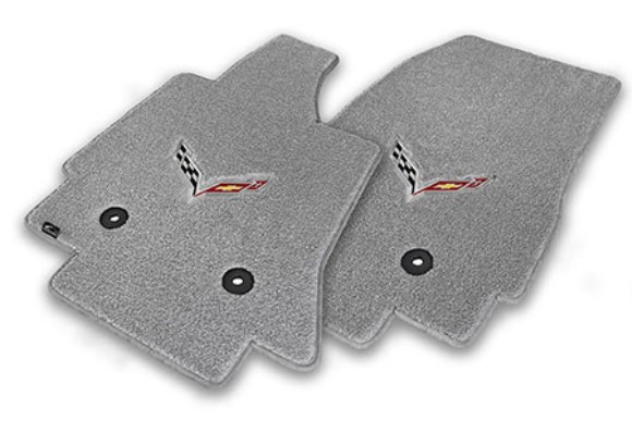 Lloyd Ultimat Gray Floor Mats with C7 Crossflag Logo 14-18