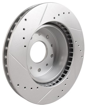 Front Slotted & Drilled Brake Rotor - Right Hand 65-82