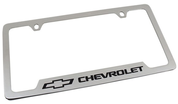 LICENSE PLATE FRAME. BOW CHRM W/BLK