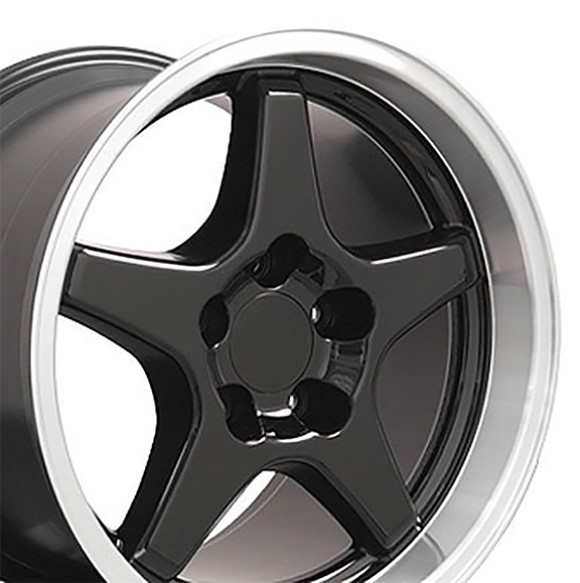 WHEEL. C4 G/S REPLICA BLK MAC 17X11