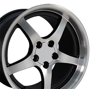 WHEEL. C5 DP DSH BLK MACH 18X10.5