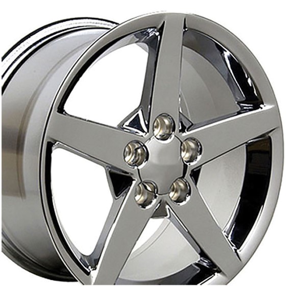 WHEEL SET. C6 5 SPOKE CHROME RETRO