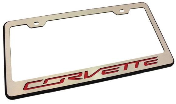 LIC PLATE FRAME. -CORVETTE-. RED