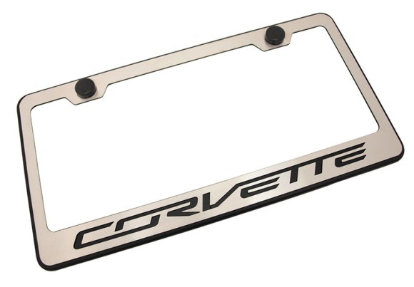 LIC PLATE FRAME. -CORVETTE-. SBLK