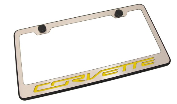 LIC PLATE FRAME. -CORVETTE-. SYLW