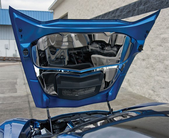 CENTER HOOD BRACE. POLISHED