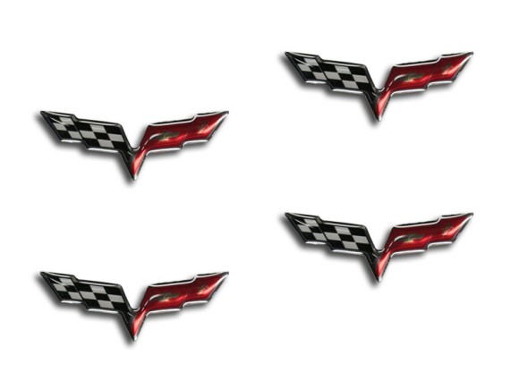 TAILLIGHT. C6 CROSSED FLAG EMBLEMS