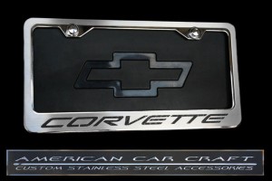 TAG FRAME. REAR. BLK VYL CORVETTE