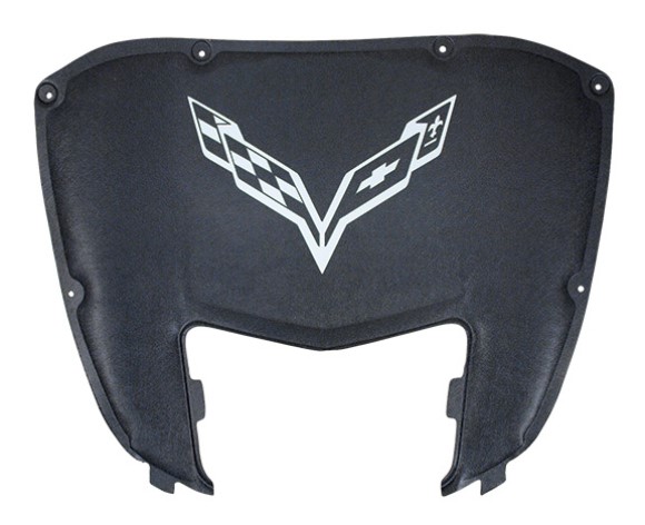 UNDERHOOD LINER. BLACK W/CRSSD FLAG