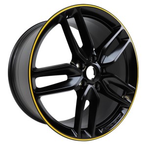 WHEEL. 20- SATIN BLK W/YEL REAR