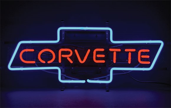 SIGN. CORVETTE BOWTIE NEON