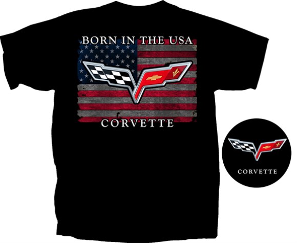 T-Shirt. Born In The USA Black L 