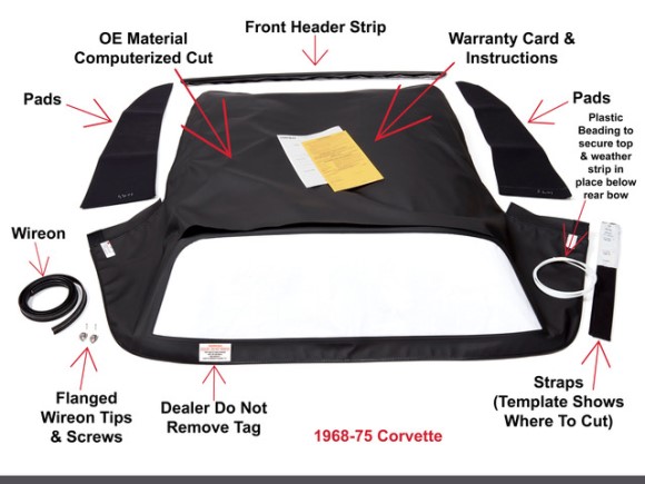 CONVERTIBLE TOP KIT. BLK