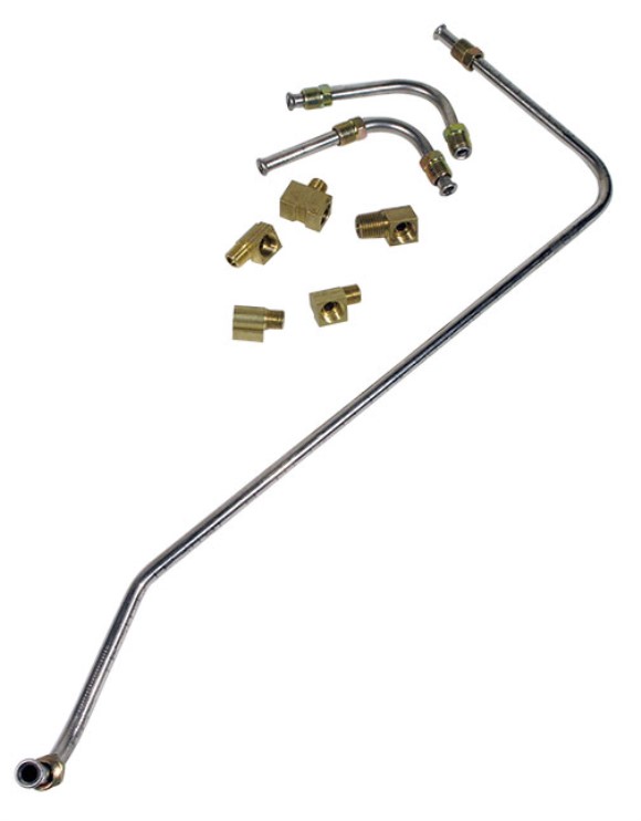 Gas Line. Stainless Steel - Pump To Carburetors 2X4 56-58