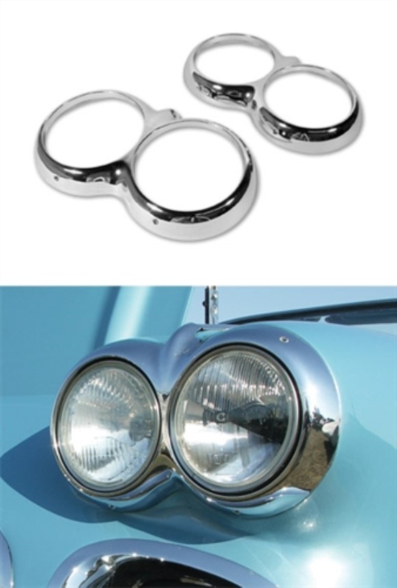 Headlight Ring. Chromed - Pair 58-60