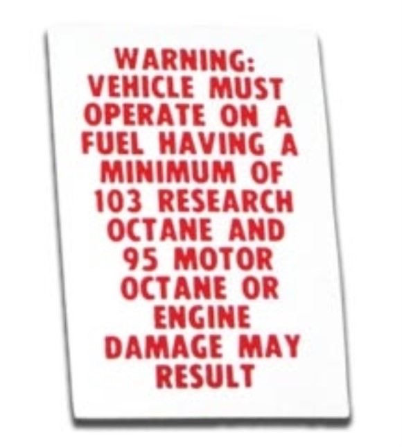 Decal. Octane Warning L88 67-69