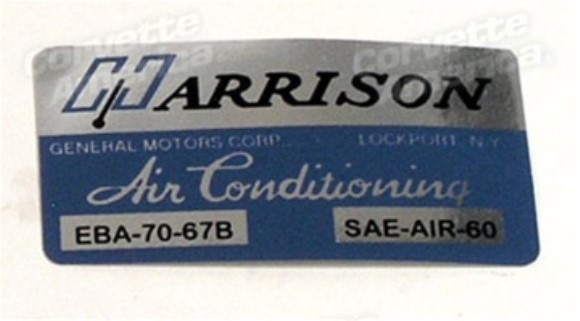 Decal. Air Conditioner Foil Plate 67