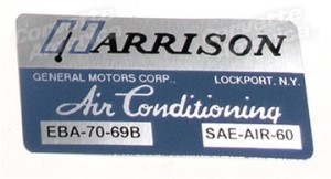 Decal. Air Conditioner Foil Plate 69
