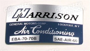 Decal. Air Conditioner Foil Plate 70