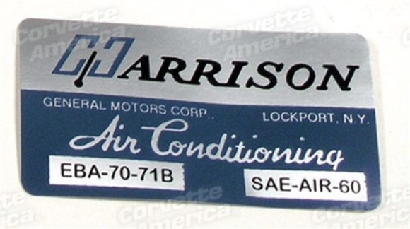 Decal. Air Conditioner Foil Plate 71