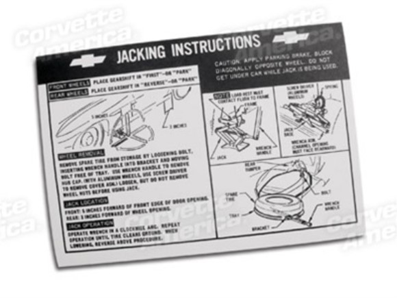 Decal. Jacking Instruction 67