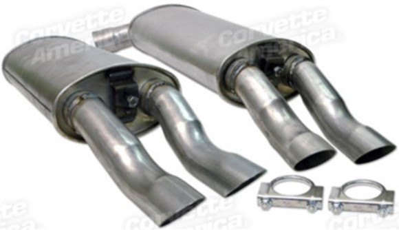 Mufflers. Aluminized W/Tips (1984 Replacement) 85-90