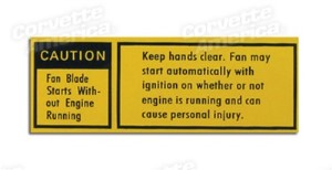 Decal. Fan Caution 79-80