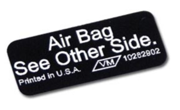 Sunvisor Air Bag Warning Label 90-96