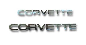 Corvette Lettering Kit. Chrome 84-90