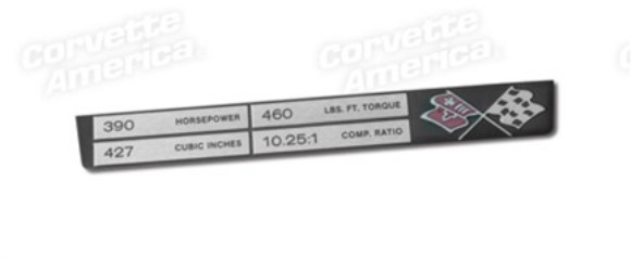 Console Dataplate. 427/390 69